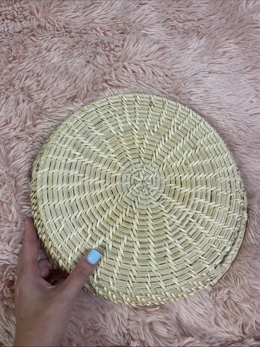 Handwoven Natural Rattan Serving Tray - Natural